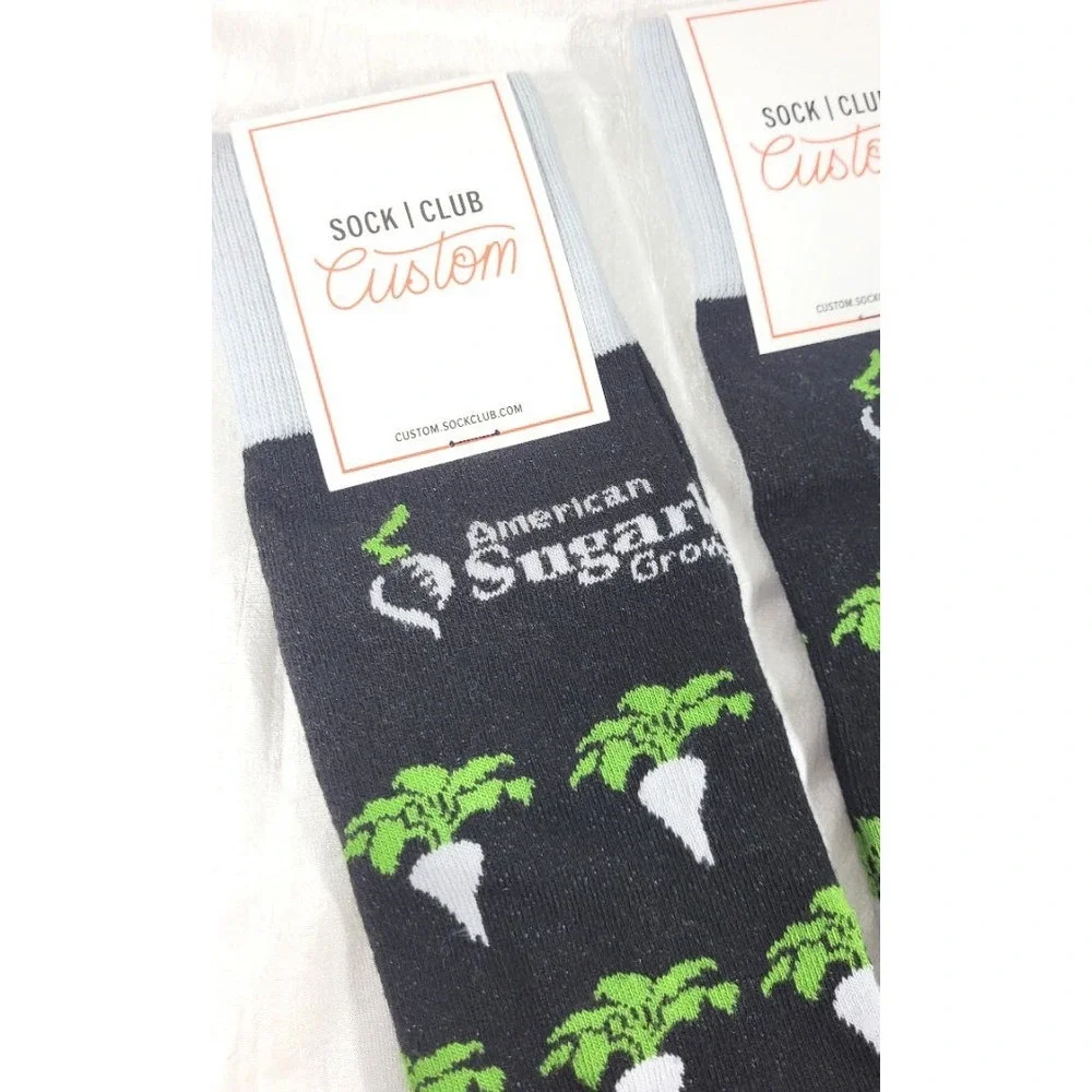 2 Pairs Custom Sock Club American Sugarbeet Growers Association - Black